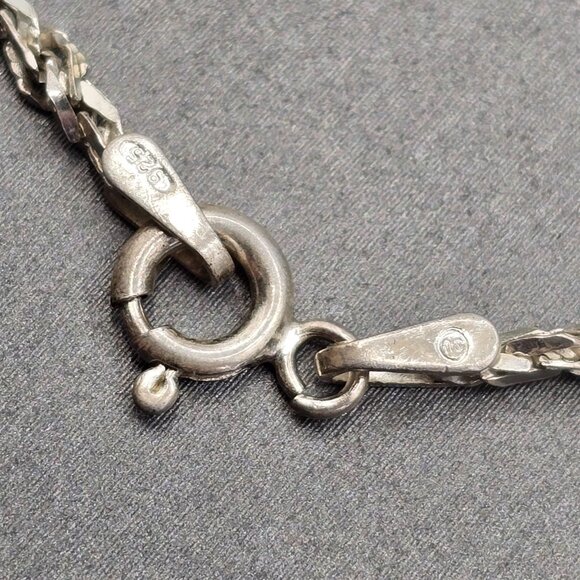 VTG Diamond Cut Rope Chain Necklace 20" 925 Italy Sterling Silver 2mm - Picture 3 of 9